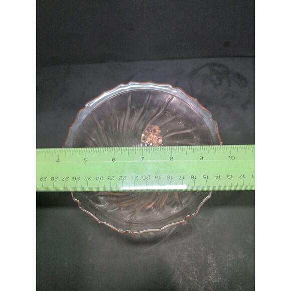 Jeannette Pink Depression Glass Pedestal Bowl, Petal Swirl Candy Dish,‎ Vintage - Picture 9 of 9